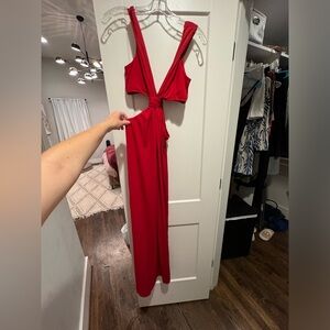 NWOT Kittenish floor length red cutout dress